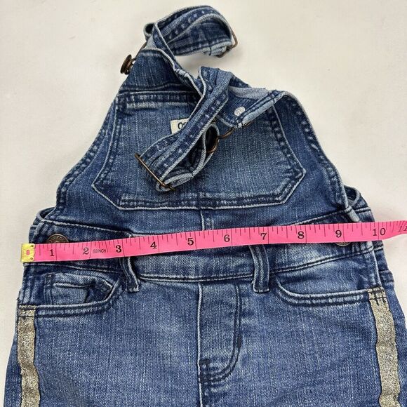 OshKosh B'Gosh Vestbak Girl Denim Blue Jean Overalls Pants Skinny Gold Stripe 3T - Picture 14 of 14